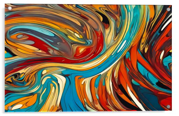Colorful abstract painting with many different colors Acrylic by Guido Parmiggiani