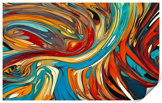 Colorful abstract painting with many different colors Print by Guido Parmiggiani