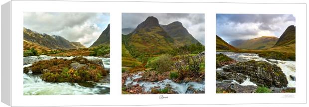 Glencoe triptych captured in  early autumn Canvas Print by JC studios LRPS ARPS