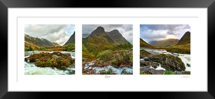 Glencoe triptych captured in  early autumn Framed Mounted Print by JC studios LRPS ARPS