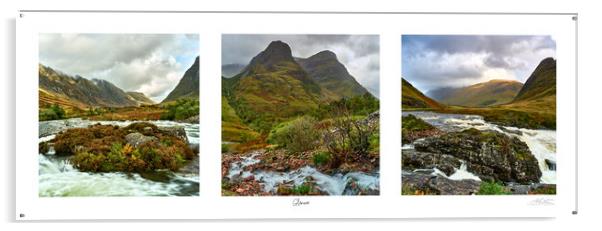 Glencoe triptych captured in  early autumn Acrylic by JC studios LRPS ARPS