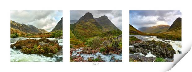 Glencoe triptych captured in  early autumn Print by JC studios LRPS ARPS