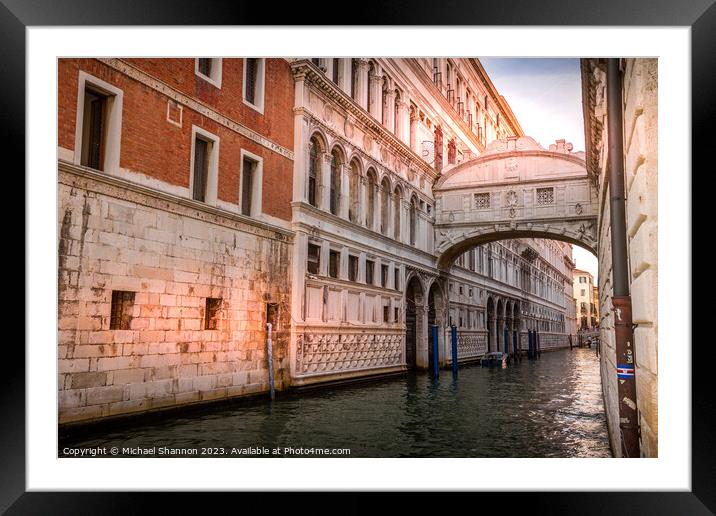 Bridge of Sighs - Venice Framed Mounted Print by Michael Shannon