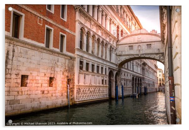 Bridge of Sighs - Venice Acrylic by Michael Shannon