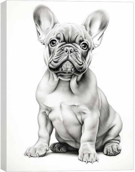 Pencil Drawing French Bulldog Canvas Print by Steve Smith