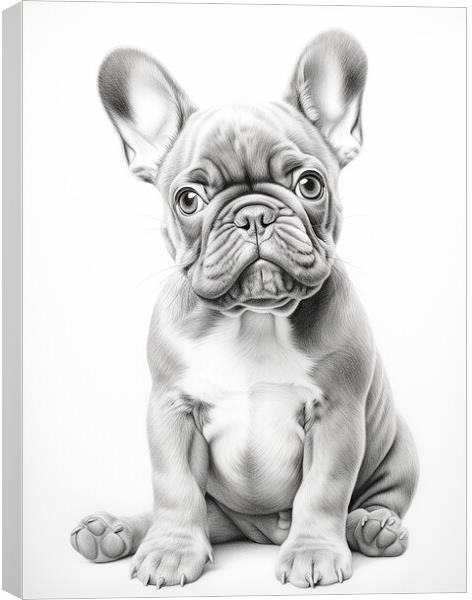 Pencil Drawing French Bulldog Canvas Print by Steve Smith