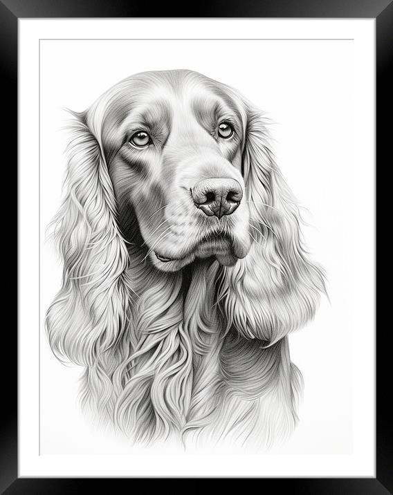 Pencil Drawing Irish Setter Framed Mounted Print by Steve Smith