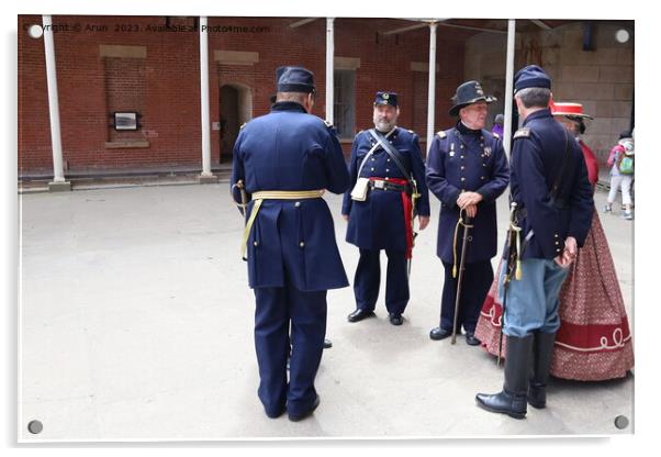 Civil War Reenactment,fort point, San francisco Acrylic by Arun 