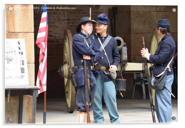 Civil War Reenactment,fort point, San francisco Acrylic by Arun 