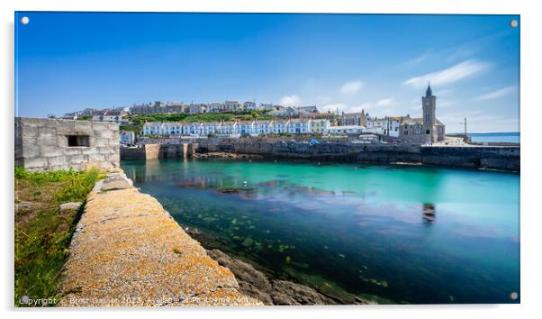 Porthleven Harbour Acrylic by Brett Gasser