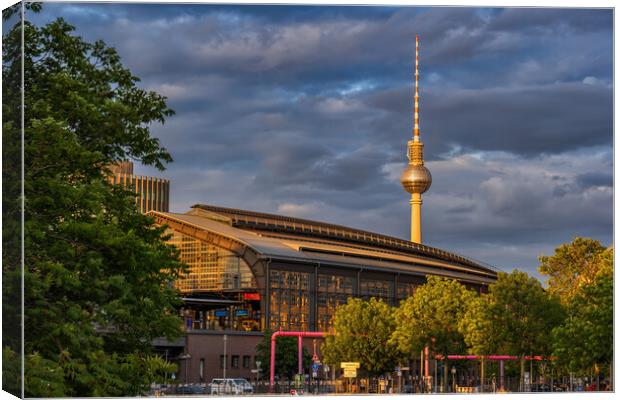 Berlin Friedrichstraße Railway Station And Tv Tower Canvas Print by Artur Bogacki