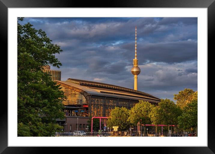 Berlin Friedrichstraße Railway Station And Tv Tower Framed Mounted Print by Artur Bogacki