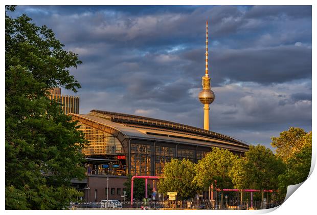 Berlin Friedrichstraße Railway Station And Tv Tower Print by Artur Bogacki