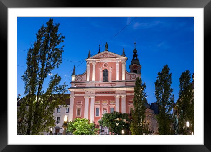 Franciscan Church of the Annunciation at Night Framed Mounted Print by Artur Bogacki