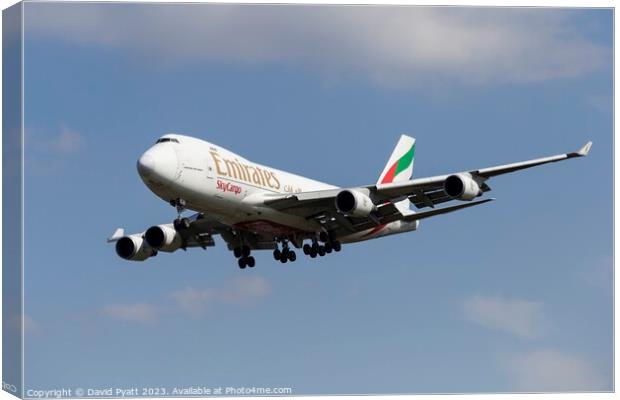 Emirates Boeing 747 SkyCargo     Canvas Print by David Pyatt