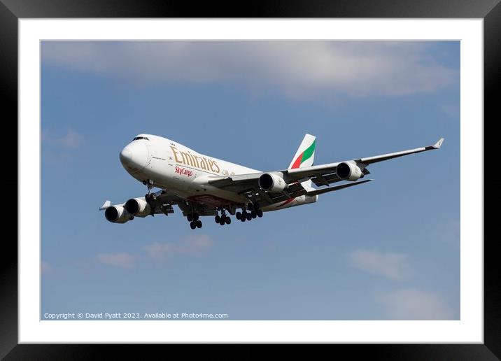 Emirates Boeing 747 SkyCargo     Framed Mounted Print by David Pyatt