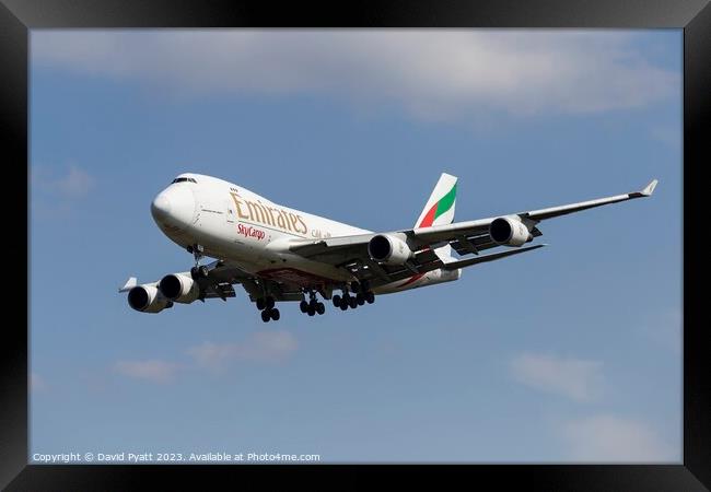 Emirates Boeing 747 SkyCargo     Framed Print by David Pyatt
