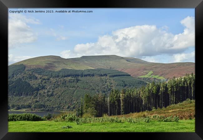 Waun Rydd Top from across the Talybont Valley  Framed Print by Nick Jenkins