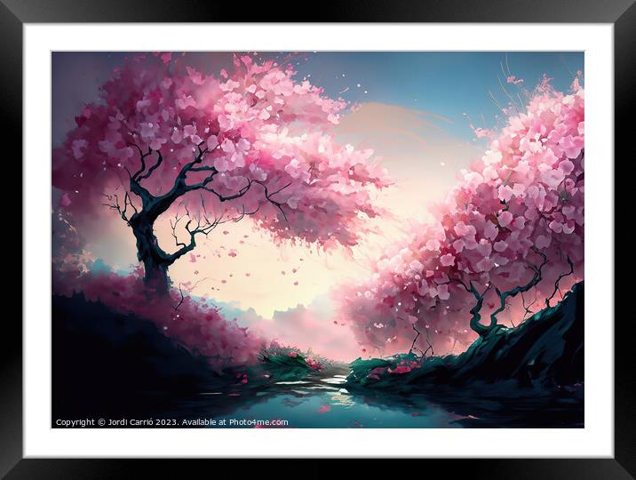 Spring in Pink - GIA-2309-1058-ABS Framed Mounted Print by Jordi Carrio