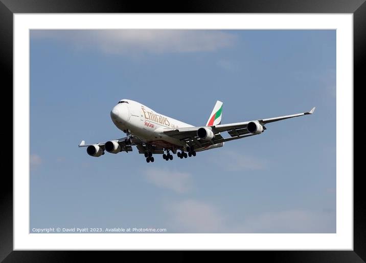 Emirates Boeing 747 SkyCargo     Framed Mounted Print by David Pyatt