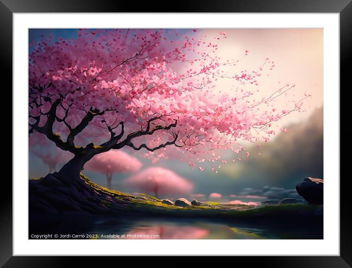 Renewal in Pink - GIA-2309-1060-ABS Framed Mounted Print by Jordi Carrio
