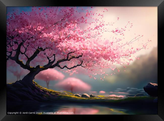 Renewal in Pink - GIA-2309-1060-ABS Framed Print by Jordi Carrio