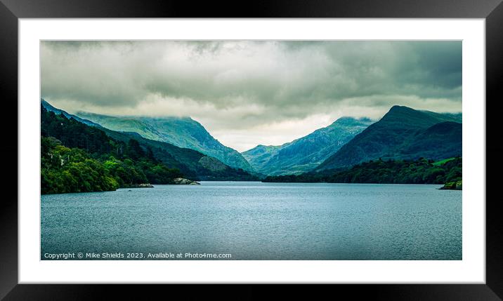 View across the Lake to the Mountain Ranges Framed Mounted Print by Mike Shields