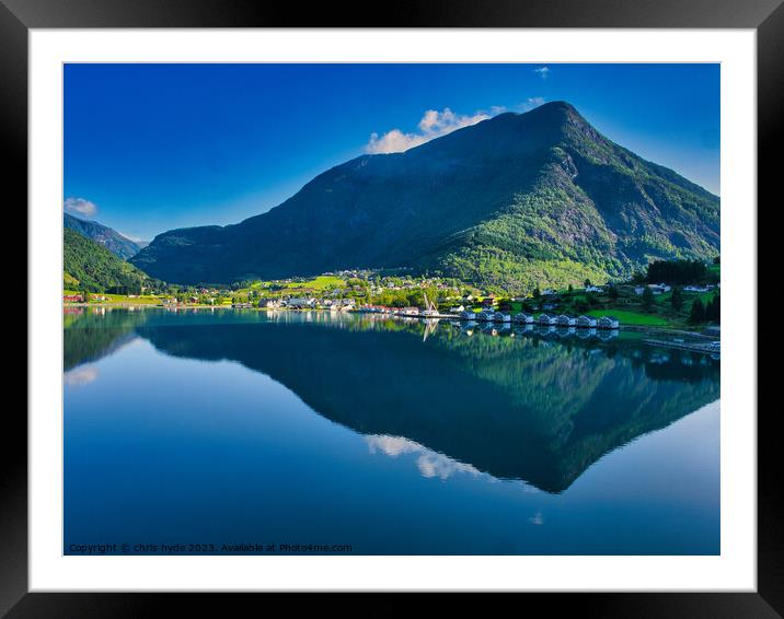 Reflectrions Skjolden Norway Framed Mounted Print by chris hyde