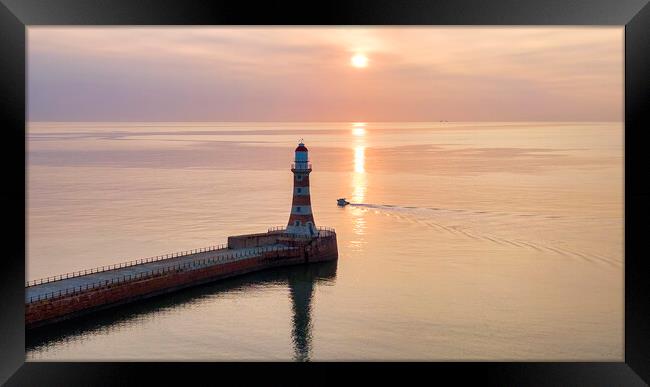 Roker Pier and Lighthouse at Sunrise Framed Print by Tim Hill