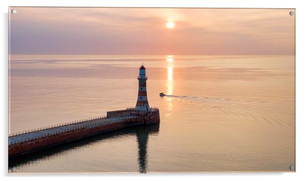 Roker Pier and Lighthouse at Sunrise Acrylic by Tim Hill