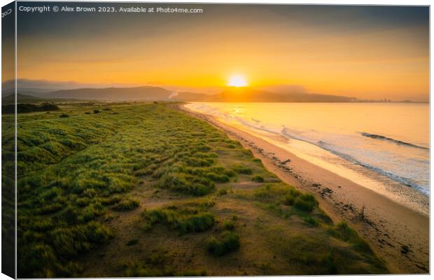 Sunrise over the Swansea Sands Canvas Print by Alex Brown