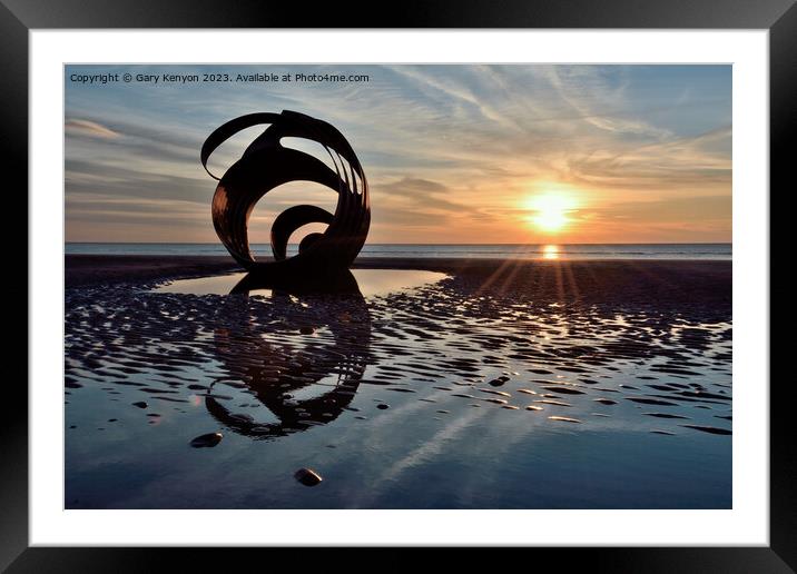 Sunset At Mary's Shell down on the beach Framed Mounted Print by Gary Kenyon