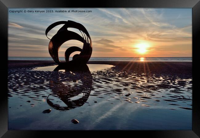 Sunset At Mary's Shell down on the beach Framed Print by Gary Kenyon