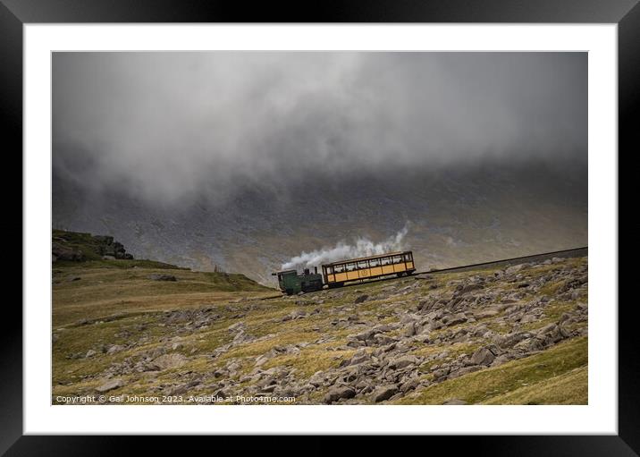 Views around Snowdon with trains running up to the summit  Framed Mounted Print by Gail Johnson