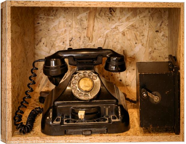 Old Black Phone Canvas Print by Darrell Evans