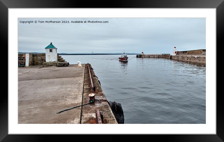 Burghead Harbour Pier Framed Mounted Print by Tom McPherson