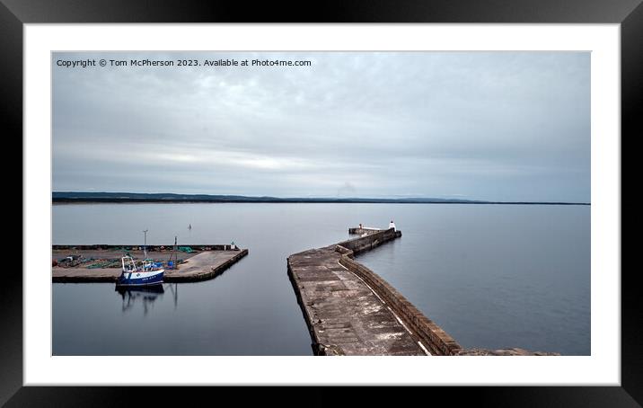 Burghead Harbour Pier Framed Mounted Print by Tom McPherson