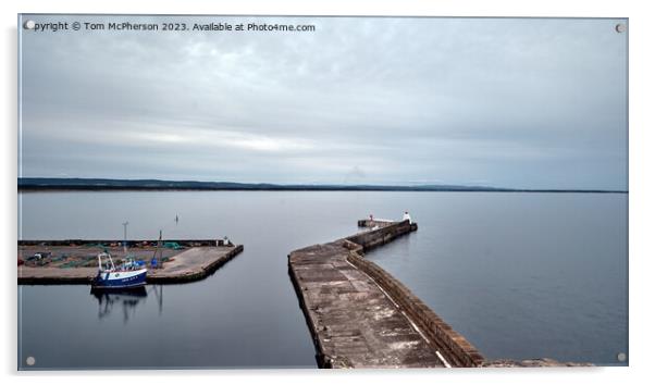 Burghead Harbour Pier Acrylic by Tom McPherson
