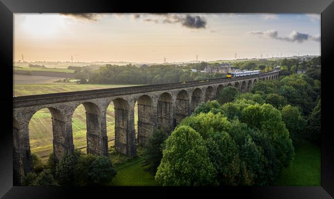 Penistone Viaduct Sunrise Framed Print by Apollo Aerial Photography