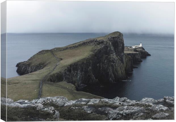 A moody afternoon on Neist Point  Canvas Print by Anthony McGeever