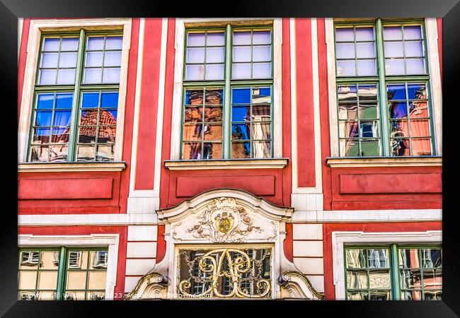 Colorful Facade Long Market Square Gdansk Poland Framed Print by William Perry