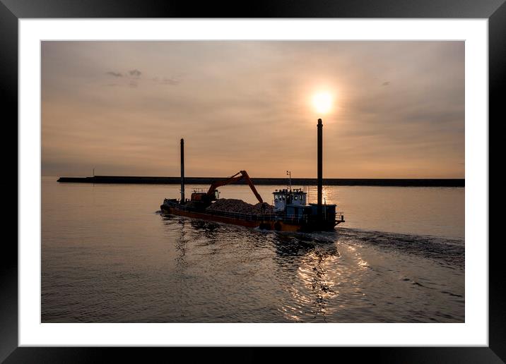 Alison the old dredger leaves port: Sunderland Framed Mounted Print by Tim Hill