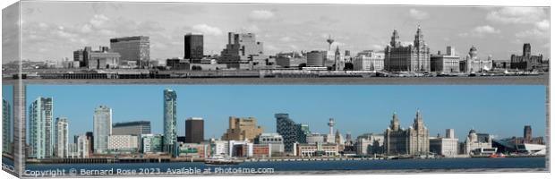 Liverpool Waterfront Panorama  Canvas Print by Bernard Rose Photography