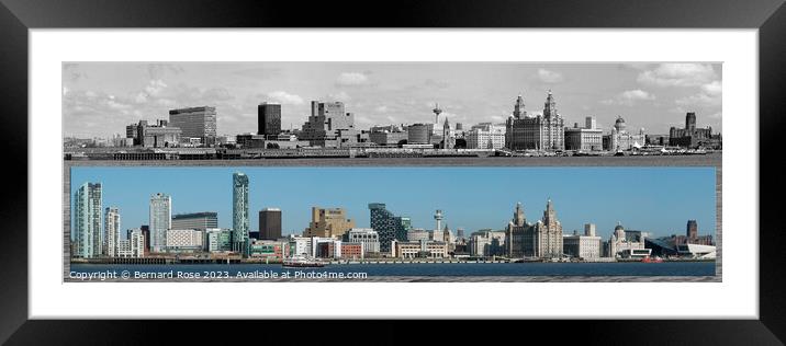 Liverpool Waterfront Panorama  Framed Mounted Print by Bernard Rose Photography
