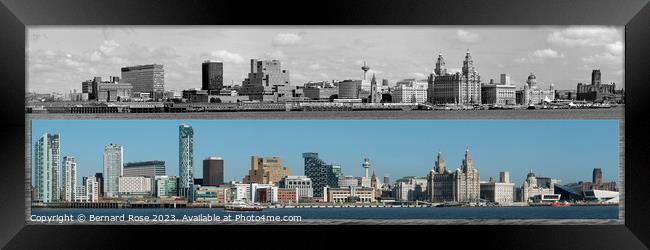 Liverpool Waterfront Panorama  Framed Print by Bernard Rose Photography