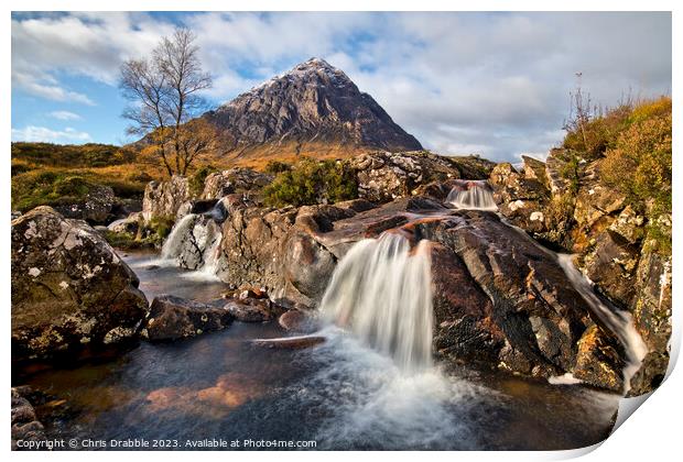 Buachaille Etive Mor in Autumn Print by Chris Drabble