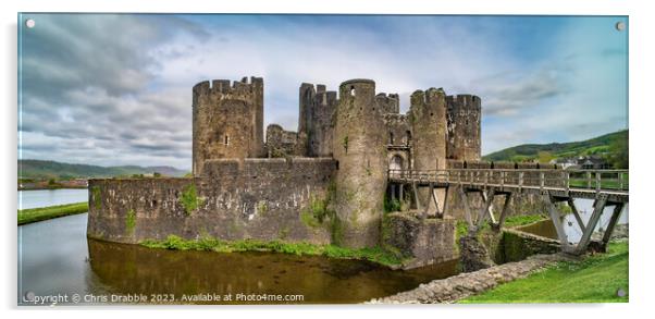 Caerphilly Castle Acrylic by Chris Drabble