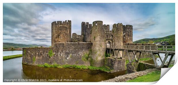 Caerphilly Castle Print by Chris Drabble