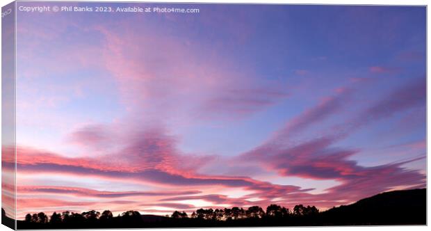 Sunset Sky cloud bands Canvas Print by Phil Banks