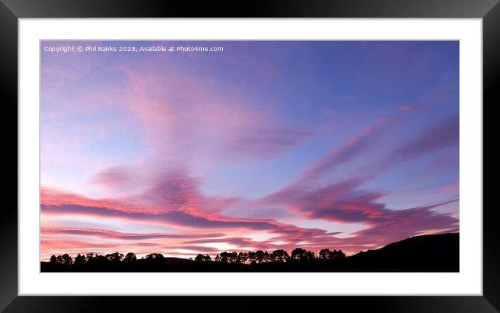 Sunset Sky cloud bands Framed Mounted Print by Phil Banks